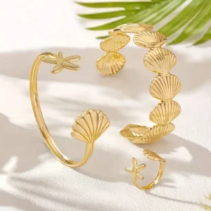 طقم أساور للنساء نجمة البحر والقواقع، إكسسوارات قابلة للتعديل لهدايا الشاطئ الصيفية 3 5ffba3fd 76c0 4746 b218 f06b9a8ae8c4