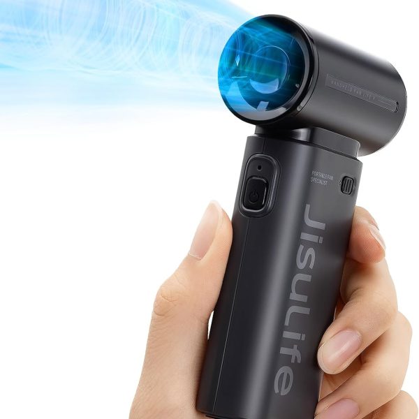 مروحة تربو محمولة جيزليف، 22 ساعة تبريد، سرعة 40000 لفة/دقيقة، بطارية 5000mAh – أسود