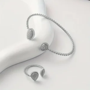 طقم خواتم وأساور نسائية عصرية بتصميم قطرة ماء، إكسسوارات أنيقة وقابلة للتعديل، مناسبة لجميع الأذواق والإطلالات اليومية والرسمية 2 630b9a88 6899 416b 84af b23d91a7a14f