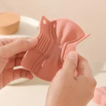 حامل أواني سيليكون وردي مقاوم للحرارة، مشابك مطبخ آمنة وغير قابلة للانزلاق، مناسبة للأواني، الصواني - الصورة 9
