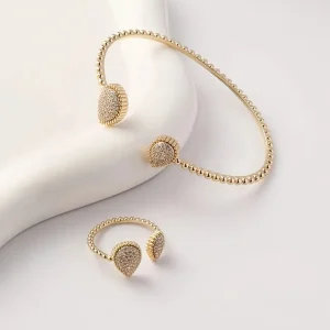 طقم خواتم وأساور نسائية عصرية بتصميم قطرة ماء، إكسسوارات أنيقة وقابلة للتعديل، مناسبة لجميع الأذواق والإطلالات اليومية والرسمية 4 639932c3 417a 44b2 a030 6f8521426c75