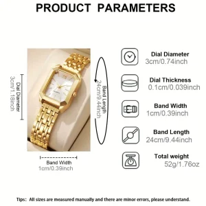 طقم ساعة رقمية نسائية ذهبية، 4 قطع أنيقة مثالية كهدية فخمة في مختلف المناسبات 1 696d8330 c872 45d1 9fc8 6f573936df51