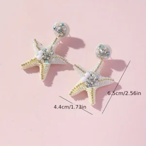 أقراط بوهيمية نسائية يدوية، نجمة الشاطئ من مي تشوين، إكسسوار صيفي أنثوي، هدية مثالية لعاشقات الإكسسوارات 2 6d0aa5ba efca 11ee 8ea8 0a580a682aa7