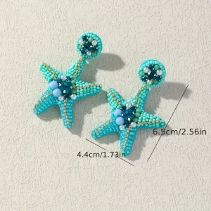 أقراط بوهيمية نسائية يدوية، نجمة الشاطئ من مي تشوين، إكسسوار صيفي أنثوي، هدية مثالية لعاشقات الإكسسوارات 1 6d60ac76 efca 11ee 9185 0a580a682aa7