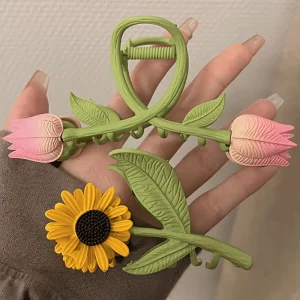 مشابك شعر نسائية بتصميم زهور دوار الشمس والنرجس، طقم أنيق من قطعتين للاستخدام اليومي 6 6e1de44b 408d 4044 8265 0758e51678da
