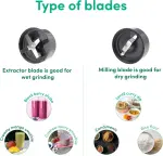 خلاط نوتري بوليت 900 واط، 9 قطع من الملحقات، خلاط متعدد الوظائف عالي السرعة - الصورة 4