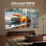 جهاز عرض ذكي صغير 4K بنظام أندرويد – 30000 لومن، واي فاي وبلوتوث، صوت ستيريو ثلاثي الأبعاد، مع حامل دوار 360° للمنزل والهواء الطلق - الصورة 3