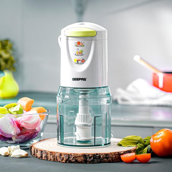 محضر طعام صغير جيباس 400 واط، سعة 500 مل، 4 شفرات من الستانلس ستيل مزدوجة المستوى للتقطيع والمزج