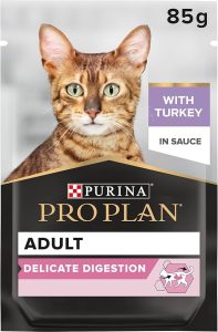 Purina Pro Plan Delicate Digestion، طعام رطب للقطط ذات الهضم الحساس، نكهات متنوعة للقطط البالغة 1 71t7aMPmguL. AC SX569