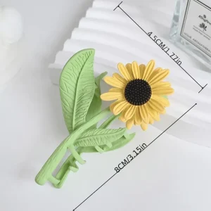 مشابك شعر نسائية بتصميم زهور دوار الشمس والنرجس، طقم أنيق من قطعتين للاستخدام اليومي 1 732c4cac 9117 11ef 942f 0a580a699c58