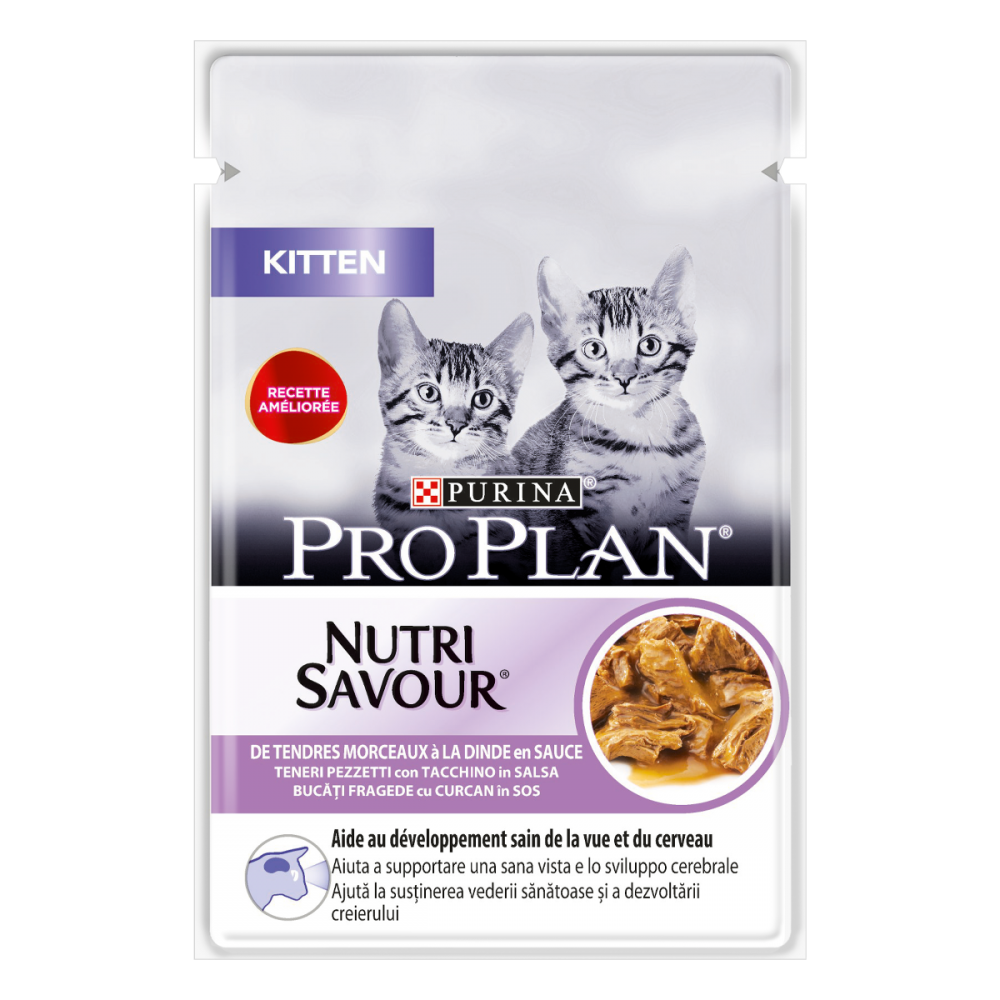 Purina Pro Plan Cat NutriSavour Kitten Turkey in Gravy، طعام رطب للقطط الصغيرة بنكهة الديك الرومي، بورينا برو بلان Purina Pro Plan Cat NutriSavour Kitten Turkey in Gravy، طعام رطب للقطط الصغيرة