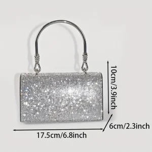 حقيبة يد نسائية سوداء 2024 مزينة بالراينستون، تصميم سهرة فاخر مع قفل وسلسلة قابلة للفصل 1 78d06d54 23c6 477e be74 e339c17bcbb4