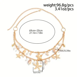 سلسلة خصر بوهو ذهبية بتصميم صدفة البحر ولؤلؤ صناعي، إكسسوار صيفي أنيق للنساء 1 79cd8f54 7b67 4ce4 a7b1 6e73c7b25620