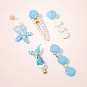 مشابك شعر نسائية بتصاميم بحرية أنيقة، مجموعة 5 قطع لهدايا عيد الميلاد والمناسبات 9 805624c5 a91c 4f3f a076 270af61dc093