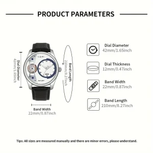 ساعة رجالية TOMI بتصميم التروس وسوار قابل للتبديل، ساعة هدية فاخرة للاستخدام اليومي والمناسبات 1 8581facb39b963c5d868461797df8f20