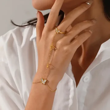 سوار فراشة للنساء ذهبي مفتوح، إكسسوار ناعم للهدايا والمناسبات