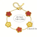 سوار نسائي – سوار ذهبي – سوار زهرة – إكسسوارات رمضان – هدية حب – سوار فولاذ مقاوم – سوار أنيق – هدايا للنساء – سوار مع رسالة – سوار عتيق – هدية رمضان