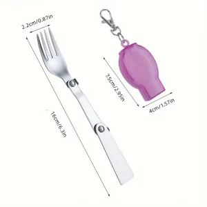 أدوات مائدة قابلة للطي من الفولاذ المقاوم للصدأ 304 مع صندوق تخزين، الأفضل للتخييم والسفر 1 8a3c6803ebe2626eaa28f51b91c58c02