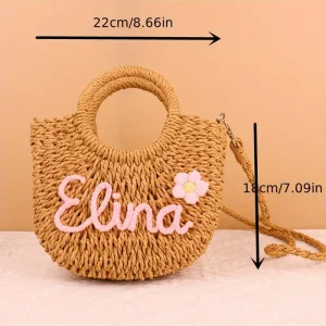 حقيبة شاطئية مخصصة باسمك، شنطة يد سوداء أنيقة بإغلاق برباط لهدايا العطلات، تصميم أنيق ومتين يناسب الاستخدام اليومي والعطلات 1 8b59e5aa 0976 11f0 a1d5 0a580a632787