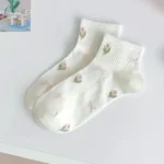 جوارب نسائية قصيرة قطنية لفصل الصيف، طقم 5 أزواج بألوان لطيفة، مناسبة للأحذية الرياضية والأحذية الكاجوال الخفيفة