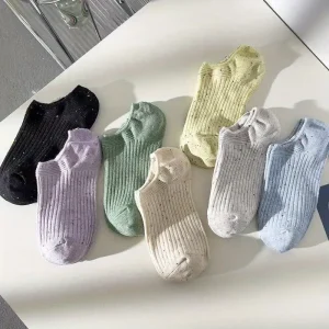 جوارب نسائية صيفية قصيرة ناعمة وخفيفة، طقم 5 أزواج بألوان عصرية، مناسبة للارتداء اليومي أو أثناء التنقل والسفر 1 94db00de bcf0 49f3 a4c0 c56476dd4cf2