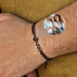 إسورة رجالي مخصص بصورة شخصية، سلسلة كوبية فولاذية هدية أنيقة للذكرى والمناسبات، سلسلة كوبية سميكة وعصرية - الصورة 5