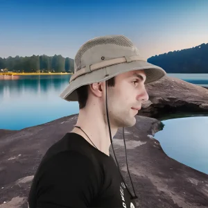 قبعة صيد رجالية خفيفة الوزن، بتهوية شبكية وحماية من الشمس، مناسبة لجميع الأنشطة الخارجية 2 95d85eab98e04a68c0cd3f882e127046