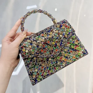 حقيبة يد نسائية مسائية لامعة بتصميم ماس فاخر، مناسبة للزفاف والسهرة والمناسبات الخاصة 4 967cdd50 f8b9 4771 b4e3 ee88dad73f77