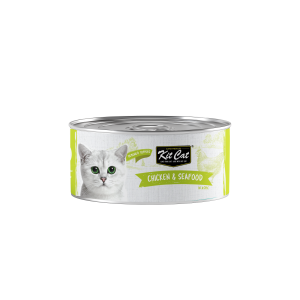 Kit Cat Deboned، طعام قطط كيـت كات، أطعمة متنوعة، خالٍ من الحبوب ولطيف على المعدة 3 CHICKENSEAFOOD FRONT