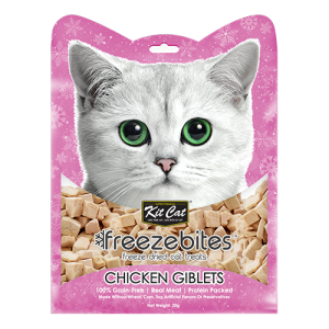 Kit Cat Freezebites، وجبات خالية من الحبوب وغنية بالبروتين للقطط، أطعمة متنوعة شهية طبيعية جذّابة للقطط 2 Chicken Giblets 1