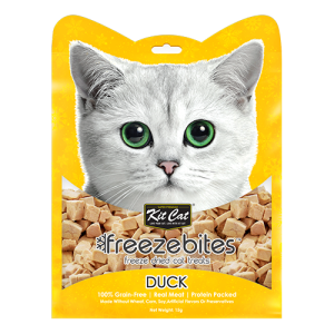 Kit Cat Freezebites، وجبات خالية من الحبوب وغنية بالبروتين للقطط، أطعمة متنوعة شهية طبيعية جذّابة للقطط 4 Duck 1