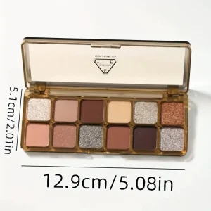 باليت ايشادو عيون 12 لون، آيشادو مات ولمّاع بدرجات بنية وباردة للعيون السوداء، مثالية للعيون الداكنة لتحديد وتوسيع نظرة العين 1 a0b1c52c 7918 4ec1 b6d4 928c105d3011