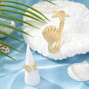 خواتم قدم نسائية نجمة البحر والصدف، طقم من قطعتين بإطلالة صيفية قابلة للتعديل 4 a558f162 2760 4458 bd5a 93a509d92110