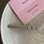 مشبك شعر نسائي معدني أنيق مزين بحجر الراين، إكسسوار نسائي عصري للصيف والمناسبات - الصورة 3