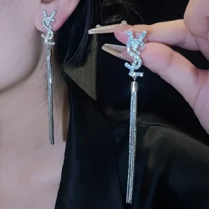 أقراط نسائية شراشيب طويلة، تصميم أنثوي فاخر للمناسبات والسهرات 4 b489b5fe 8740 44c8 942a dcaeec06d972