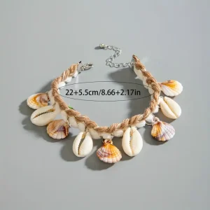 سوار كاحل نسائي بوهيمي صيفي بخرز طبيعي وزخارف صدفية، إكسسوارات شاطئية للنساء 1 b5d0d21c 6f0b 4d64 9188 adbf08003b08