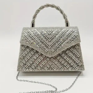حقيبة يد نسائية مسائية لامعة بتصميم ماس فاخر، مناسبة للزفاف والسهرة والمناسبات الخاصة 5 baf17c0d 4613 42bb 9765 6197dc953494
