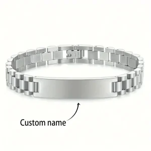 سوار شخصي بنقش اسم وتاريخ، هدية فريدة من الفولاذ المقاوم للصدأ للمناسبات 2025، تصميم أنيق يناسب الإطلالات اليومية والرسمية 8 bc242ec8 8e22 414d bba5 0b8f72e5e05d