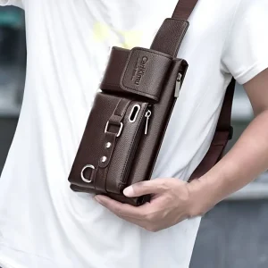 حقيبة كتف رجالية مقاومة للتآكل من CarKiMu، حقيبة كروس متعددة الجيوب بإغلاق بسحاب للعمل واليوميات 7 c1aaea40 d18e 4736 9e1a 1ceedaceaac4