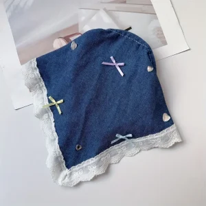 رباط رأس نسائي صيفي، دنيم أزرق ودانتيل بربطة أنيقة، يناسب الاستخدام اليومي أو المناسبات البسيطة 7 c266c387 1ba4 4c1e ada0 5da4ebc6904c