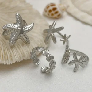مجموعة خواتم نجمة البحر بوهيمية، 4 قطع من سبيكة الزنك لإطلالات الصيف والمناسبات 4 c41c24d1 f302 4f0a bc63 f9af9df3e24d