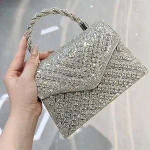 حقيبة يد نسائية مسائية لامعة بتصميم ماس فاخر، مناسبة للزفاف والسهرة والمناسبات الخاصة 6 c436d14b 4e49 4f5e b561 dfdf12cb3d9a