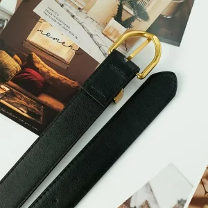 حزام جلد صناعي نسائي أسود بمشبك ذهبي، تصميم أنيق قابل للتعديل للملابس اليومية والرسمية 7 c5d166bd afc8 484c 9832 6beb225760ad