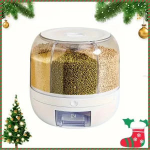 صندوق تخزين مطبخ دوّار بسعة كبيرة – منظم عملي للحبوب والمكسرات مع غطاء مقاوم للماء 8 c7a96d28 b74d 44ea 80c9 39f86036901c