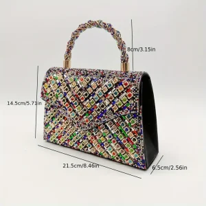 حقيبة يد نسائية مسائية لامعة بتصميم ماس فاخر، مناسبة للزفاف والسهرة والمناسبات الخاصة 1 cb5a5292 37a8 11f0 b974 0a580a634d11