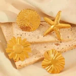 خواتم ذهبية نسائية عتيقة بتصميم مفتوح، فولاذ مقاوم للصدأ، قابلة للتعديل، مناسبة للهدايا والمناسبات - الصورة 2