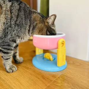 حامل وعاء طعام مائل للحيوانات الأليفة، قابل للتعديل ومضاد للانزلاق والتسرب 9 d6462a63 6270 41d4 be9d 1f8cea82e739