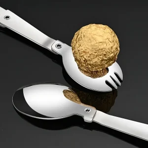 أدوات مائدة قابلة للطي من الفولاذ المقاوم للصدأ 304 مع صندوق تخزين، الأفضل للتخييم والسفر 14 d98ffe5a58687bcad4f0eb96ce048d36