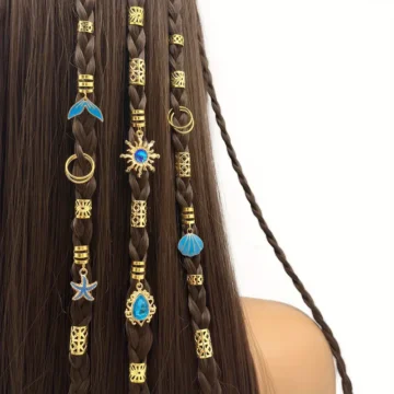 اكسسوارات شعر بوهو بلؤلؤ، 45 خاتم تزيين للجدائل والمهرجانات، تصميم فريد بلمسة بوهو وشكل لؤلؤ أنيق