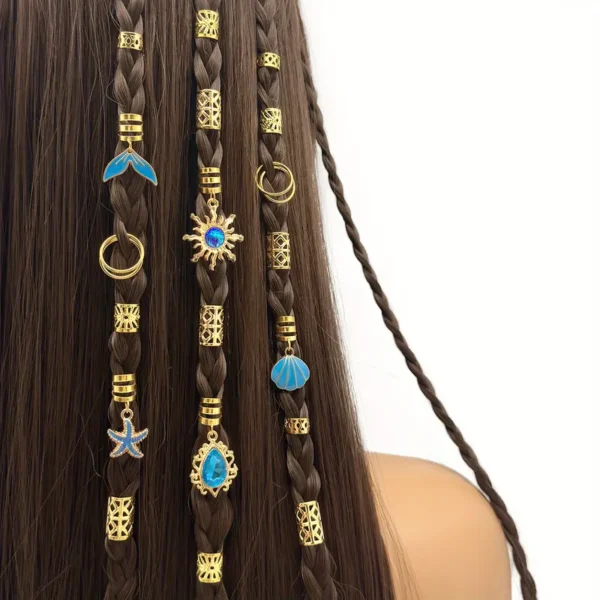 اكسسوارات شعر بوهو بلؤلؤ، 45 خاتم تزيين للجدائل والمهرجانات، تصميم فريد بلمسة بوهو وشكل لؤلؤ أنيق